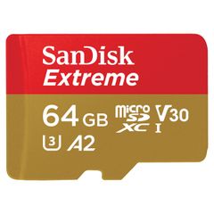 SanDisk microSD Extreme - 64GB - Inclus RescuePro Deluxe - UHS-I/U3/Full HD/4K UHD