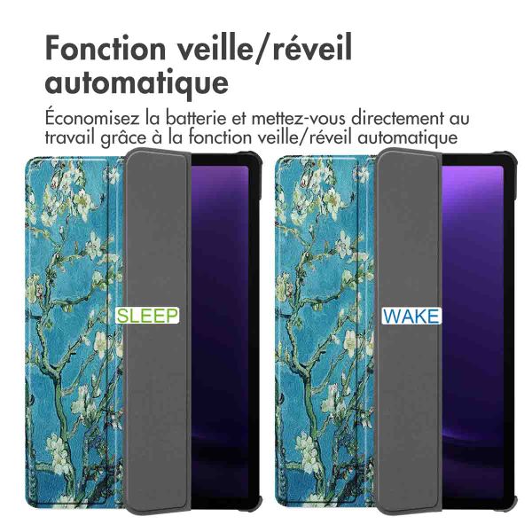 imoshion Coque tablette Design Trifold Samsung Galaxy Tab S9 11.0 pouces / Tab S10 FE / S9 FE 10.9 pouces - Green Plant