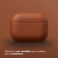 Accezz Coque en Cuir véritable Apple AirPods Pro 3 - Cognac