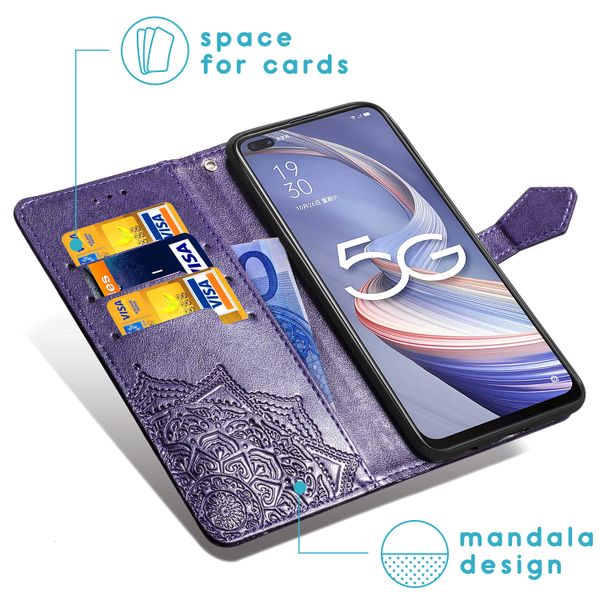 imoshion Etui de téléphone portefeuille Mandala Oppo Reno4 Z 5G - Violet