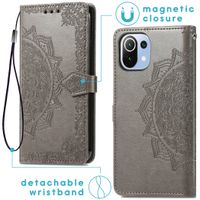 imoshion Etui de télephone Mandala Xiaomi Mi 11 Lite (5G/4G) / 11 Lite 5G NE - Gris