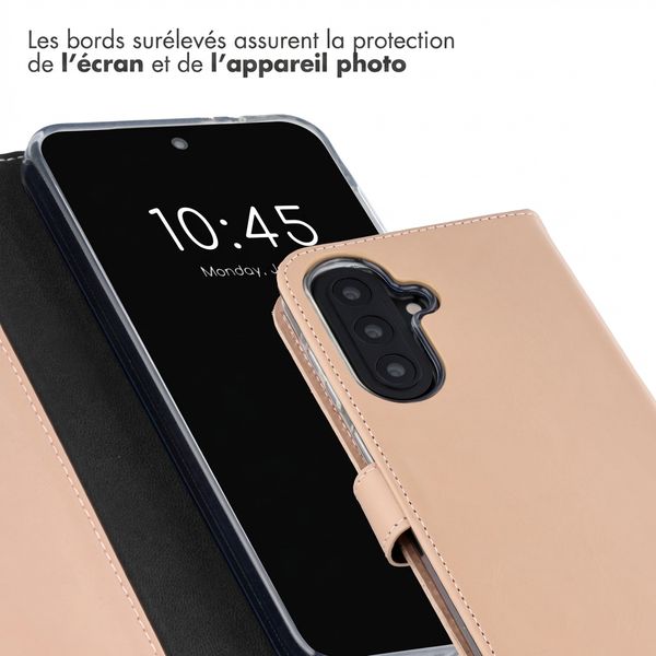 Selencia Étui portefeuille en cuir véritable Samsung Galaxy A57 (5G) - Rose clair