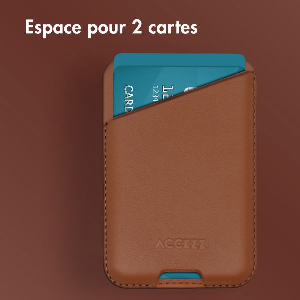 Accezz Leather Cardholder MagSafe - Porte-cartes avec MagSafe - Sienna Brown