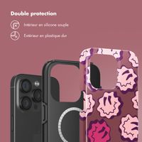 Selencia Coque arrière Vivid avec MagSafe Apple iPhone 15 Pro - Wavy Smiley Pink