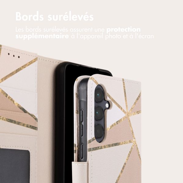 imoshion Étui de téléphone portefeuille Design Samsung Galaxy A55 - Beige Graphic