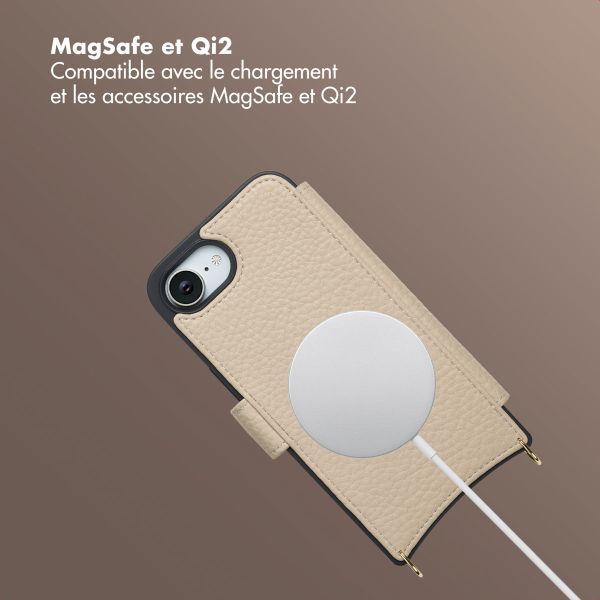 Selencia Étui Riva avec MagSafe et cordon de téléphone Apple iPhone 16e - Beige