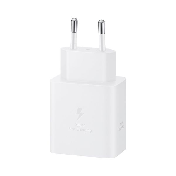 Samsung Adaptateur secteur original avec câble USB-C - Chargeur - Connexion USB-C et USB - Charge rapide - 45 Watt - 1,8 mètres - Blanc