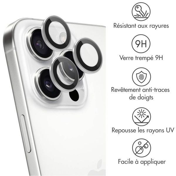 imoshion Lot de 2 protections d'objectif de caméra iPhone 16 Pro / 16 Pro Max - Blanc / Titanium