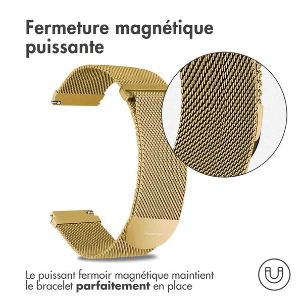 imoshion Bracelet magnétique milanais  - Connexion universelle 20 mm - Taille S - Doré