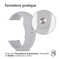 imoshion Bracelet sport en silicone  - Connexion universelle 22 mm - Gris