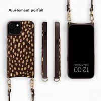 Selencia Nova coque arrière en cuir véritable avec porte-cartes Apple iPhone 15 - Fawn Chic