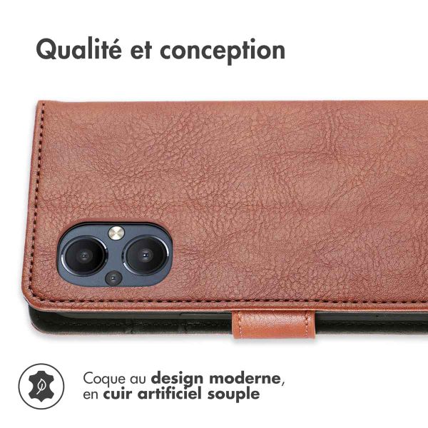 imoshion Étui de téléphone portefeuille Luxe Oppo Reno8 Lite - Brun