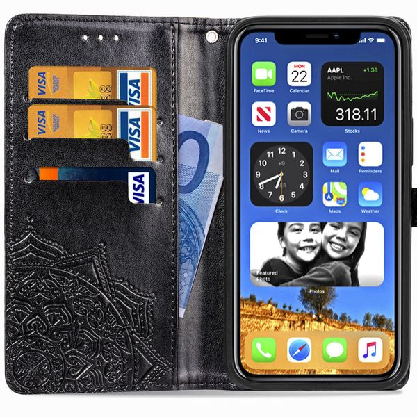 Etui de téléphone portefeuille Mandala Apple iPhone 12 (Pro)