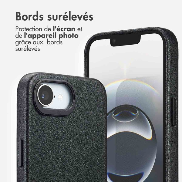 Accezz Coque arrière en cuir avec MagSafe Apple iPhone 16e - Onyx Black