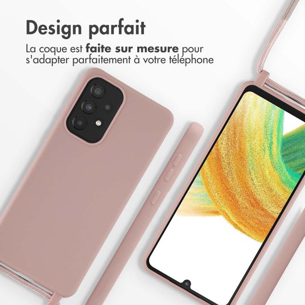 imoshion Coque en silicone avec cordon Samsung Galaxy A33 - Sand Pink
