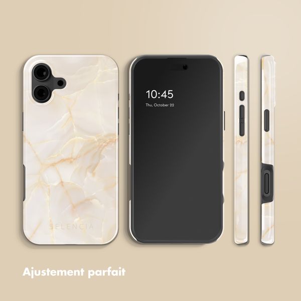 Selencia Coque arrière Vivid avec MagSafe Apple iPhone 16 - Golden Beige Marble