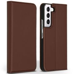 Accezz Étui de télephone Slim Folio en cuir de qualité supérieure Samsung Galaxy S22 Plus - Marron