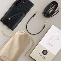 Selencia Coque à cordon avec porte-cartes enveloppe Sera Samsung Galaxy S24 Ultra - Noir