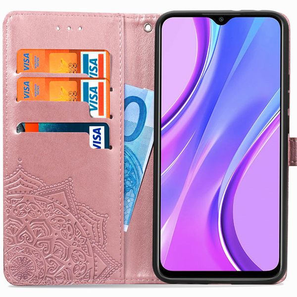 Etui de téléphone portefeuille Mandala Xiaomi Redmi 9