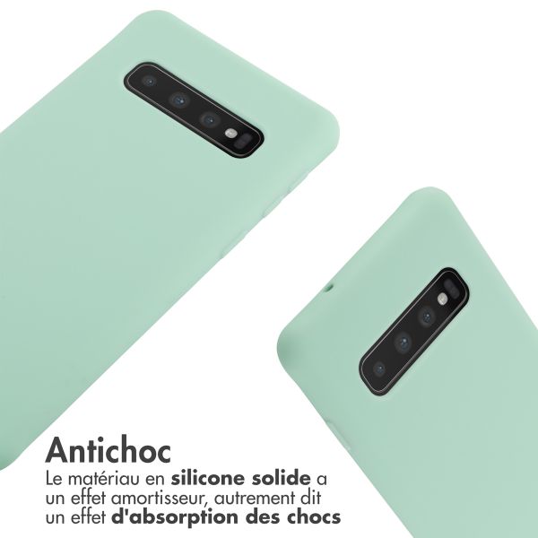 imoshion ﻿Coque en silicone avec cordon Samsung Galaxy S10 - Menthe verte