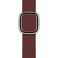 Apple Bracelet Leather Band Modern Buckle Apple Watch Series 1 t/m 9 / SE (38/40/41 mm) | Series 10 / 11 (42 mm) - Taille L - Garnet