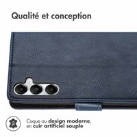 imoshion Étui de téléphone portefeuille Luxe Samsung Galaxy S25 - Bleu foncé