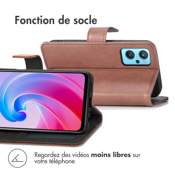 imoshion Étui de téléphone portefeuille Luxe Oppo A96 - Brun