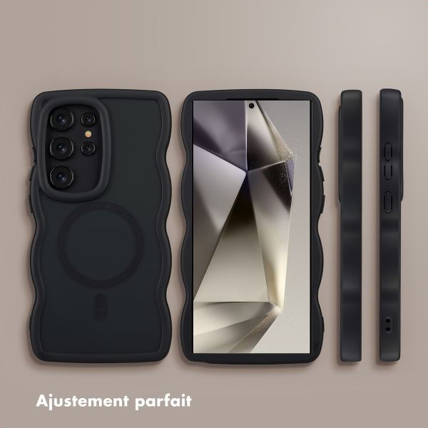 Selencia Coque arrière Wavy avec MagSafe Samsung Galaxy S24 Ultra - Noir
