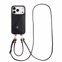 Selencia Coque de télephone Sera avec cordon et porte-cartes enveloppe Apple iPhone 17 Pro - Noir