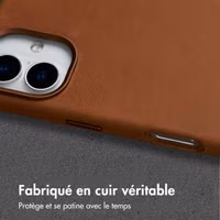 Accezz Coque MagSafe en cuir vintage Apple iPhone 16 - Tabacco Cognac