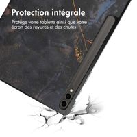 imoshion Coque tablette Design Trifold Samsung Galaxy Tab S10 Plus / Tab S9 Plus - Black Marble