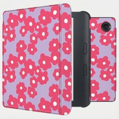 imoshion Design Slim Hard Sleepcover avec support Kobo Libra Colour - Dusty Rose Blossom