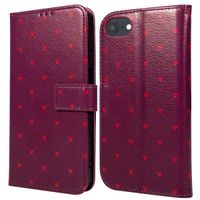 imoshion Étui de télephone portefeuille Design Apple iPhone SE (2022 / 2020) / 8 / 7 / 6(s) - Crush Check Coral Dust