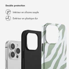Selencia Coque arrière Vivid Apple iPhone 14 Pro - Colorful Zebra Sage Green