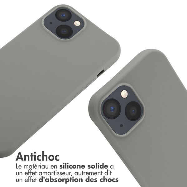 imoshion Coque en silicone avec cordon Apple iPhone 13 - Gris clair