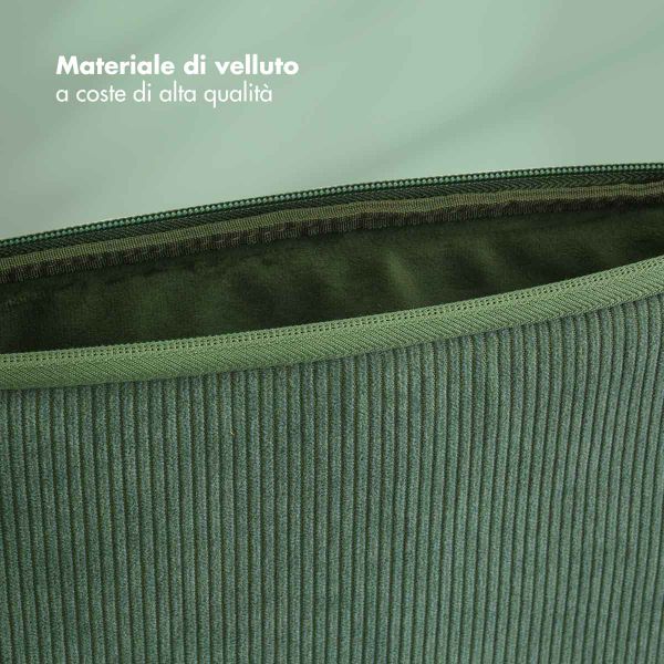 Selencia Pochette ordinateur Corduroy 15-16 pouces - Sage Green