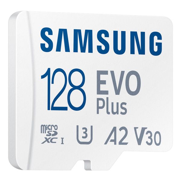 Samsung EVO Plus microSD 2024 - 128GB - Inclus un adaptateur SD - UHS-I/U3/Full HD/4K UHD