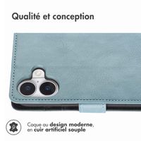 imoshion Étui de téléphone portefeuille Luxe iPhone 16 - Bleu clair