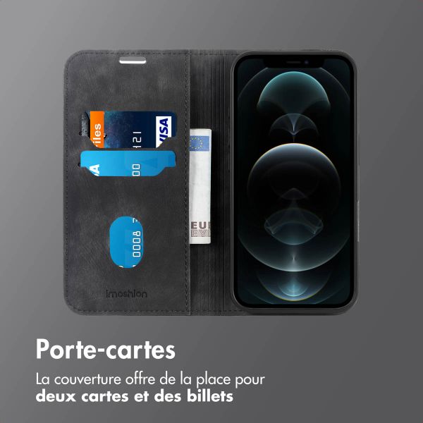 imoshion Étui de téléphone portefeuille Slim Apple iPhone 12 (Pro) - Noir