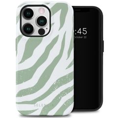 Selencia Coque arrière Vivid Tough iPhone 14 Pro - Colorful Zebra Sage Green