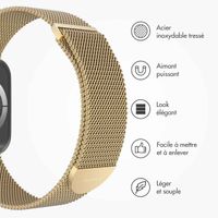 imoshion Bracelet magnétique milanais Apple Watch Series 1 á 9 / SE (38/40/41 mm) | Series 10 (42 mm) - Taille M - Champagne