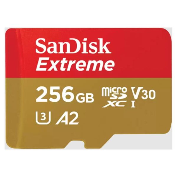 SanDisk microSD Extreme - 256GB - Inclus RescuePro Deluxe - UHS-I/U3/Full HD/4K UHD