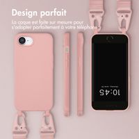 Selencia Coque silicone avec cordon amovible iPhone 16e - Sand Pink