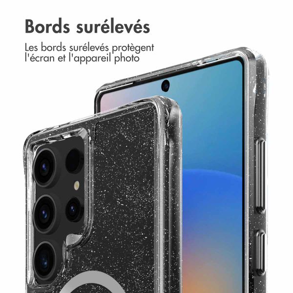 imoshion Coque arrière transparente Pailletée avec MagSafe Samsung Galaxy S25 Ultra - Argent
