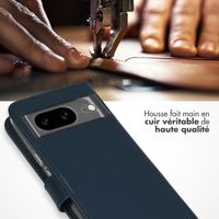 Selencia Étui portefeuille en cuir véritable Google Pixel 8 - Bleu