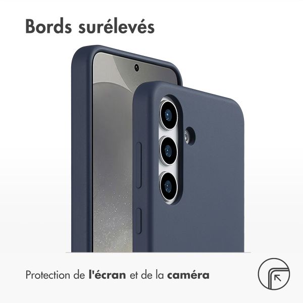 Accezz Coque Liquid Silicone Samsung Galaxy S25 - Bleu foncé