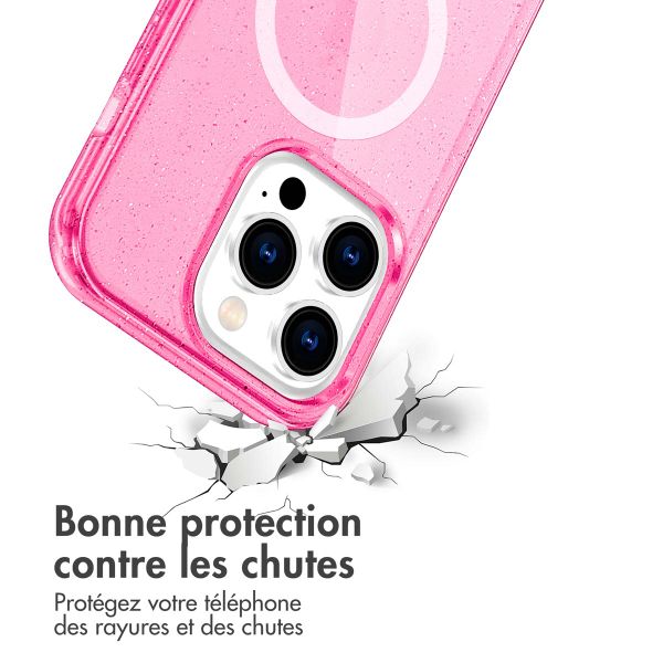 imoshion Coque Pailletée avec MagSafe Apple iPhone 14 Pro - Paillettes Rose