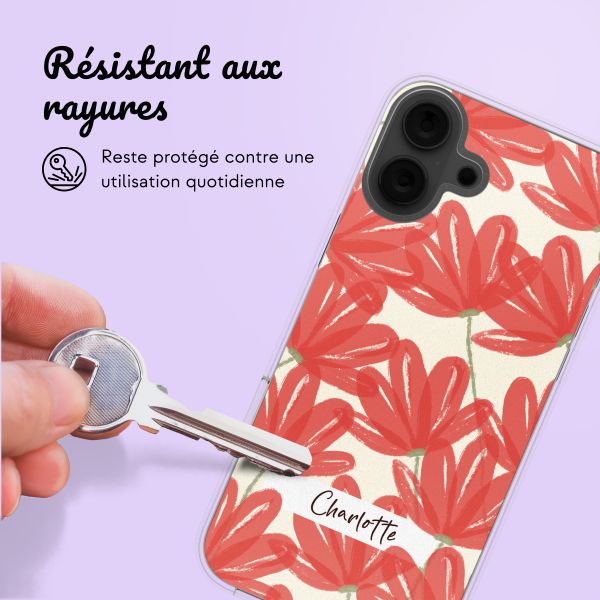 Coque personnalisée avec des fleurs iPhone 16 - Transparent