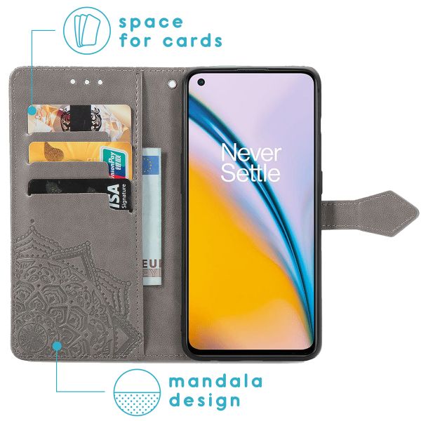 imoshion Etui de téléphone portefeuille Mandala OnePlus Nord 2 - Gris