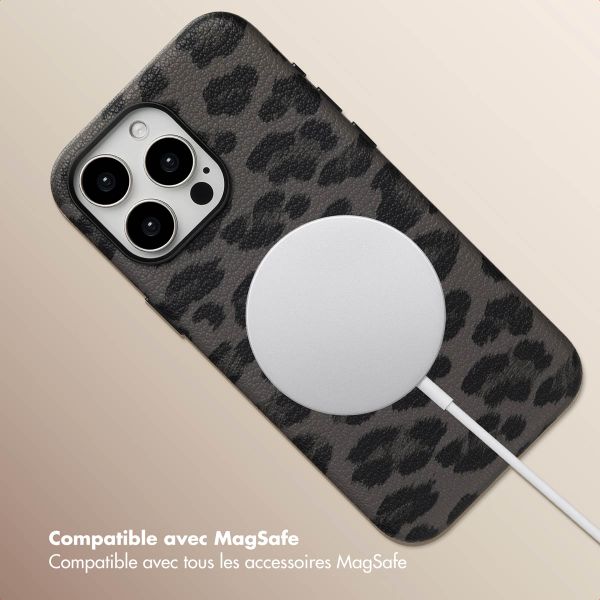 Selencia Coque Sabi imprimé panthère avec MagSafe Apple iPhone 15 Pro Max - Midnight Black